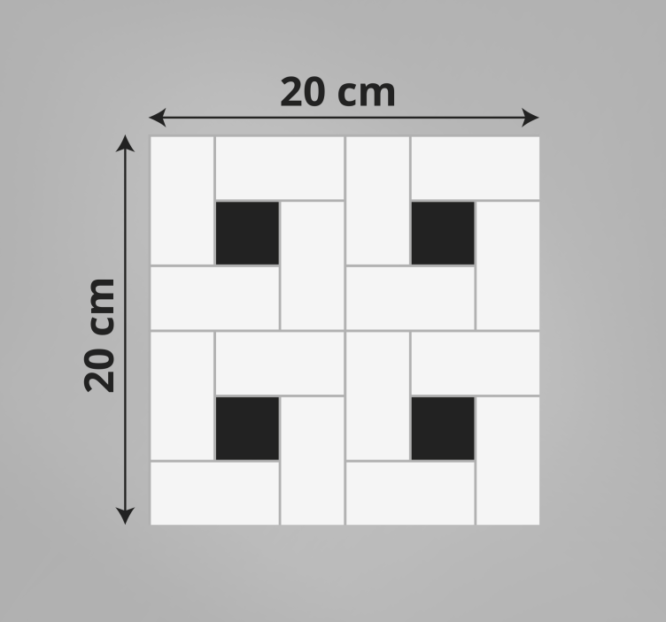 Small squares tile kitchen vinyl rug - TenStickers