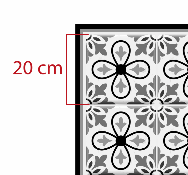 Portugal black and white kitchen floor tiles - TenStickers