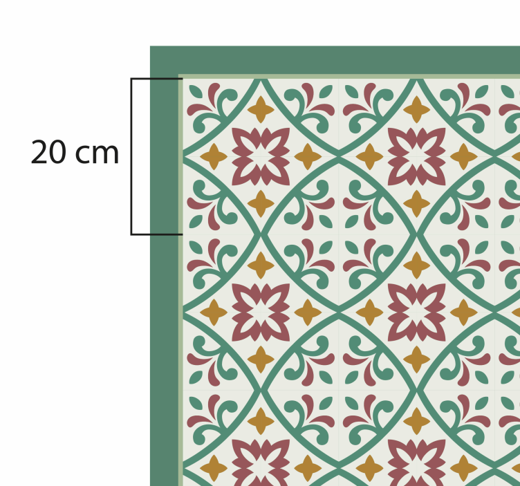 Elegant floral mosaic kitchen vinyl rug - TenStickers