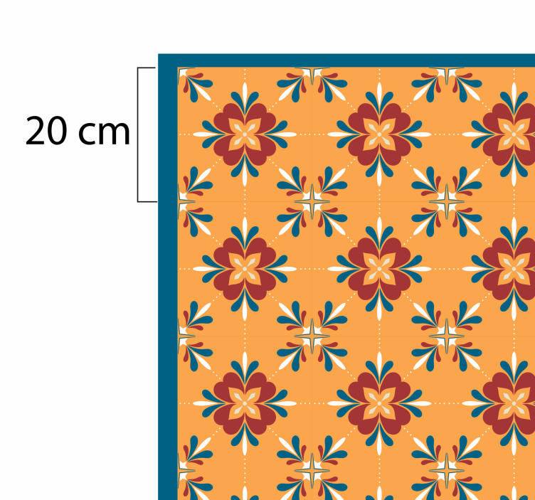 Classical geometric flowers  vinyl rug - TenStickers