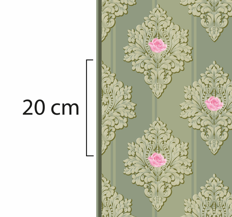 French Green Vintage Pattern vintage rug - TenStickers