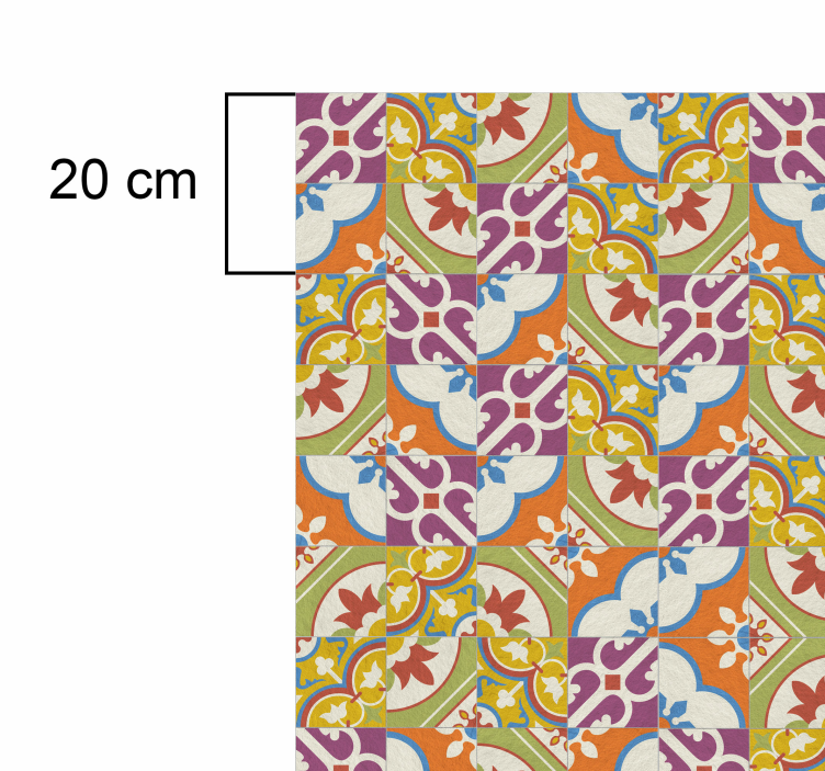 Ornamental pattern tiles vintage rug - TenStickers