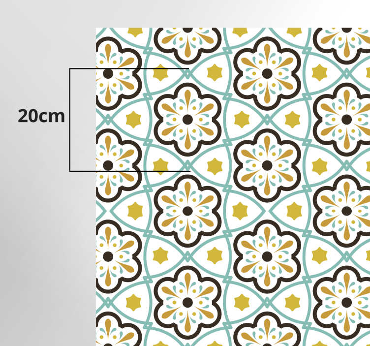 Floral inspired pattern tile carpet - TenStickers