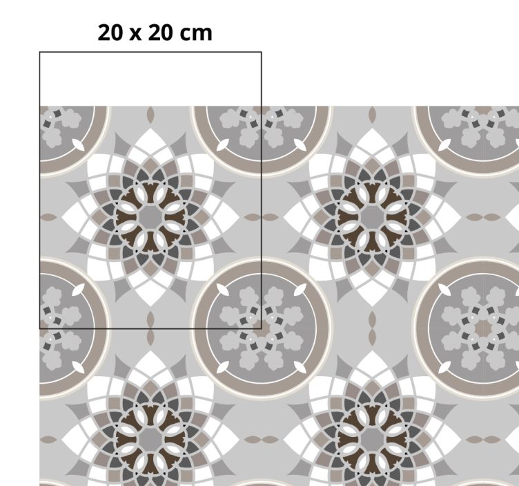 Flower tile modern kitchen vinyl rug - TenStickers