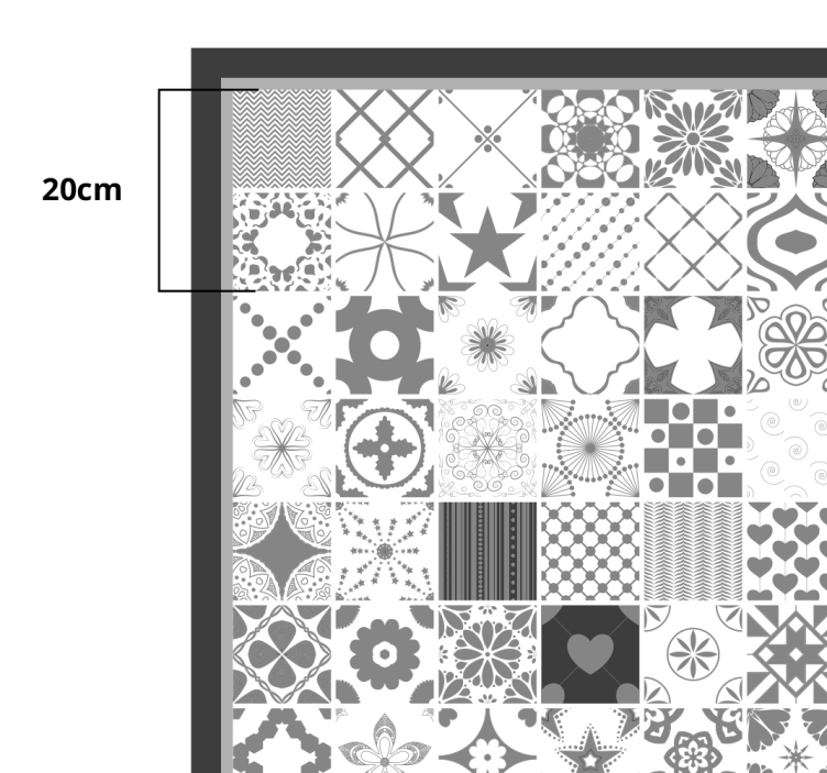 Patchwork composition tile vinyl rug - TenStickers