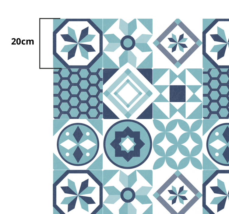 Mosaic vinyl rug inspired by mosaic tiles - TenStickers