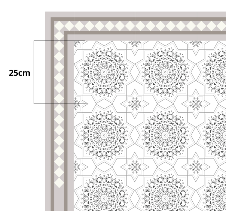 Moroccan light grey design dining room vinyl rug - TenStickers
