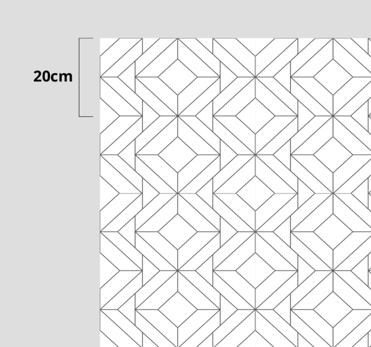 White japandi geometric pattern vinyl rug - TenStickers