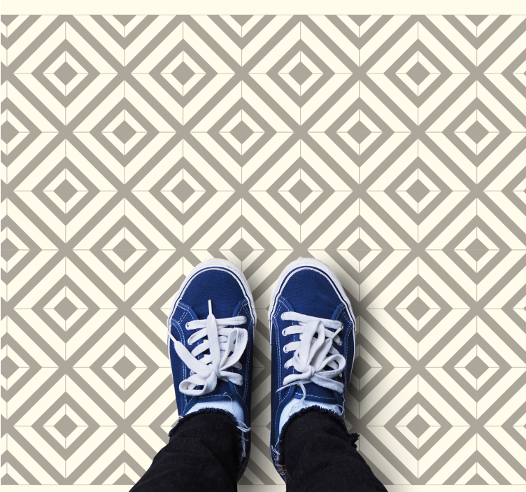 Beige and grey diagonal lines tile carpet - TenStickers
