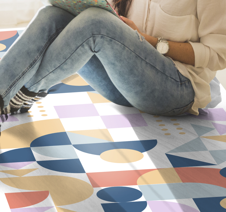 70's circle forms geometric rugs - TenStickers