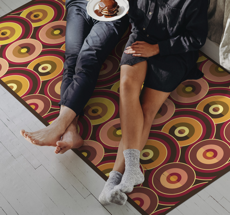 70s pop old circle patterns vintage rug - TenStickers