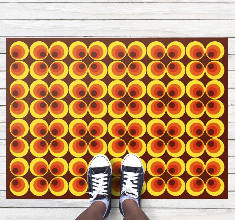 70s pop orange circles vintage rug - TenStickers