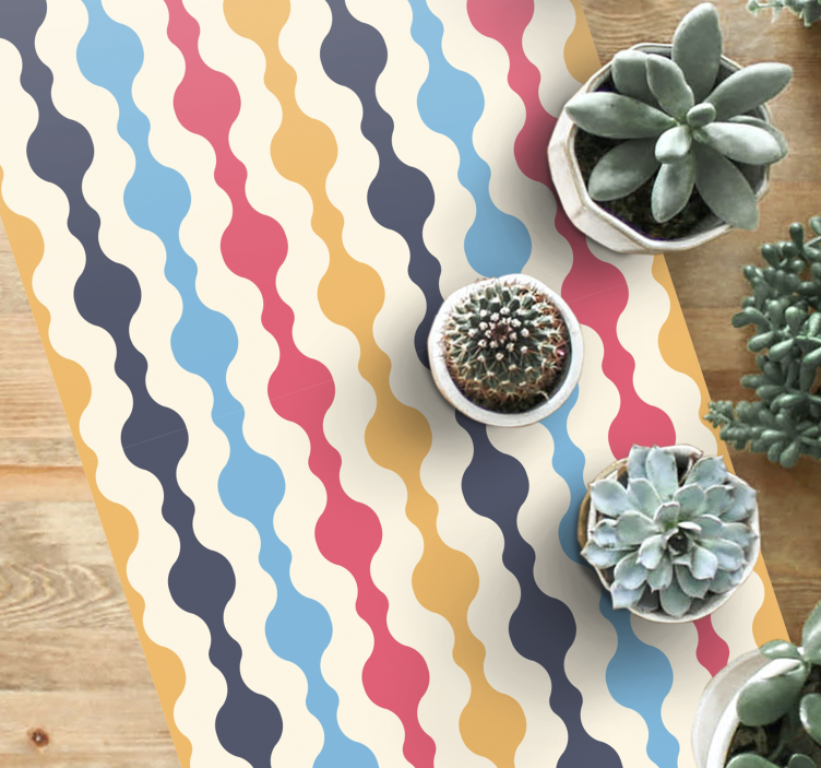 70's waves geometric rugs - TenStickers