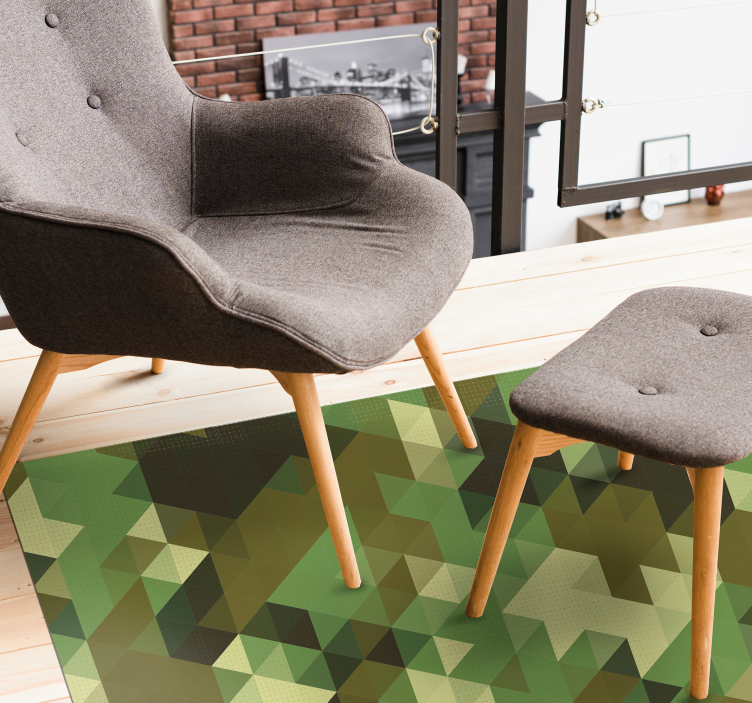 Geometric Concealment geometric vinyl rug - TenStickers