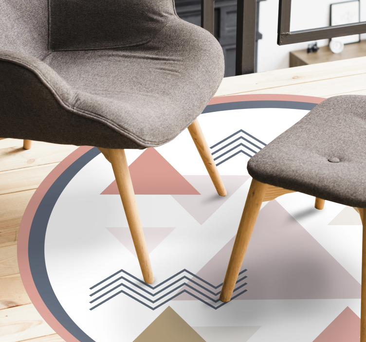 Abstract Geometric Circle geometric vinyl rug - TenStickers
