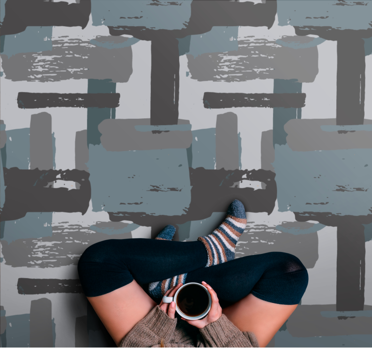 Abstract Collage mosaic vinyl rug - TenStickers