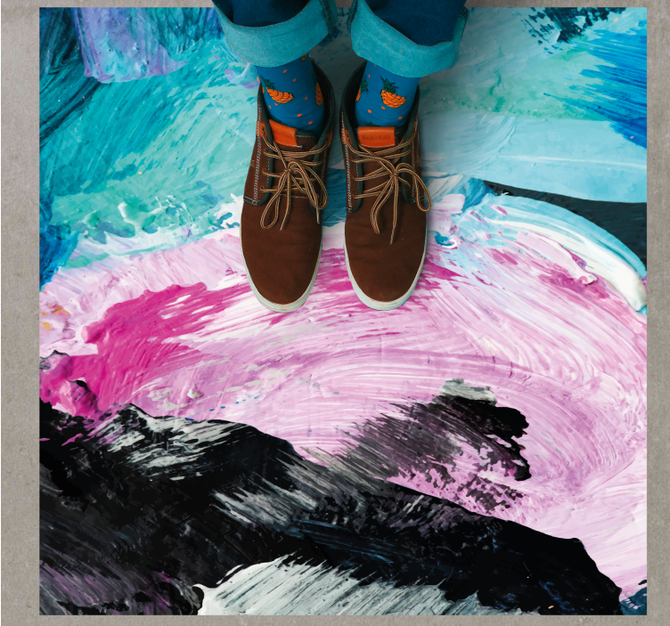 Abstract colour explosion vinyl rug - TenStickers