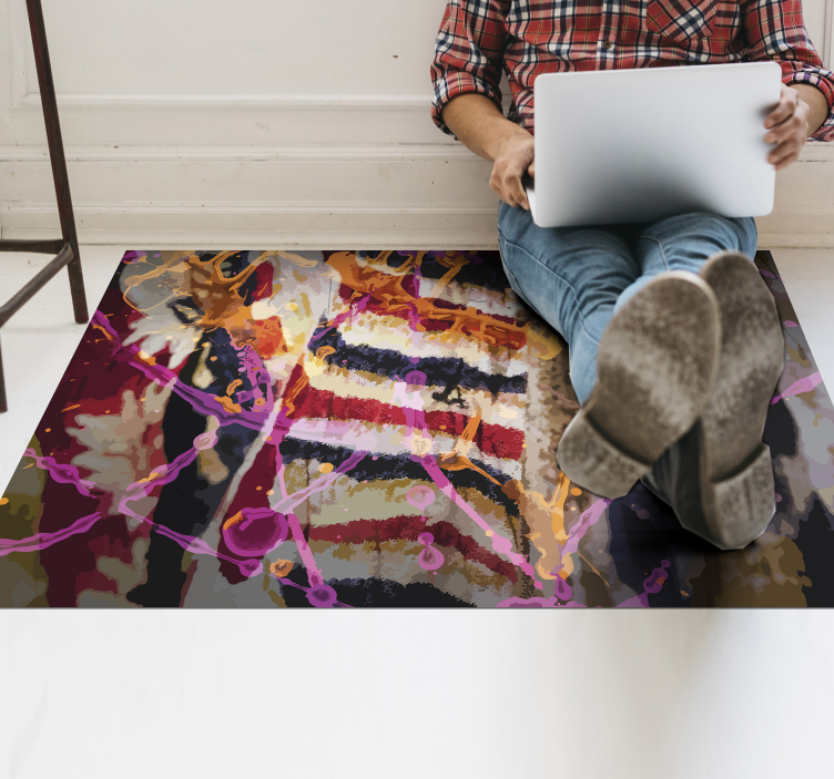 Abstract Color Flow textured vinyl rug - TenStickers
