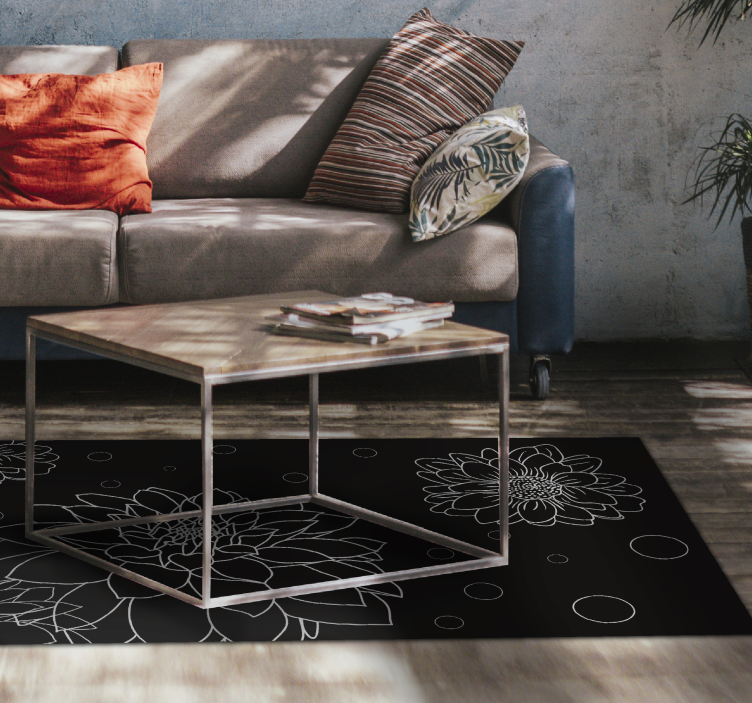 Abstract Flowers floral rug - TenStickers