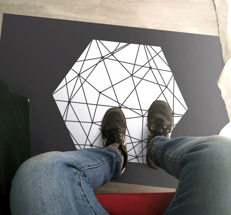 Abstract Hexagonal Pattern geometric vinyl rug - TenStickers