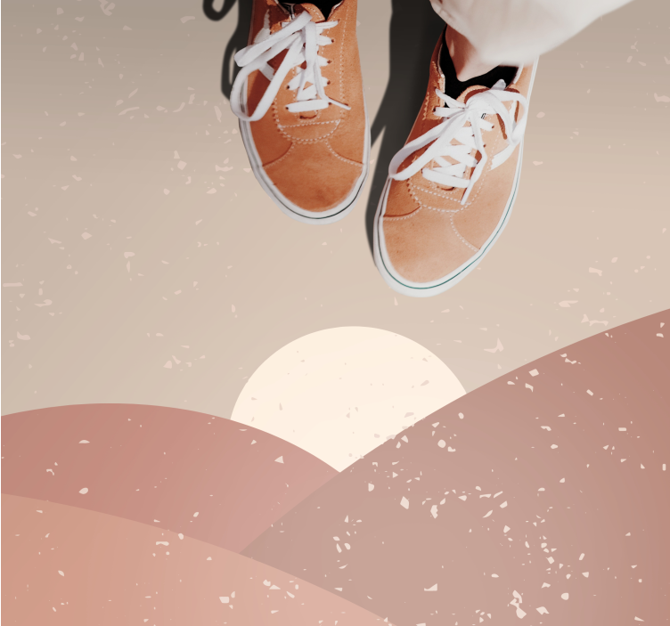 Abstract Landscape minimalist vinyl rug - TenStickers