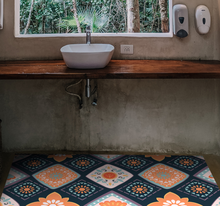 Abstract mini tiles tile vinyl rug - TenStickers