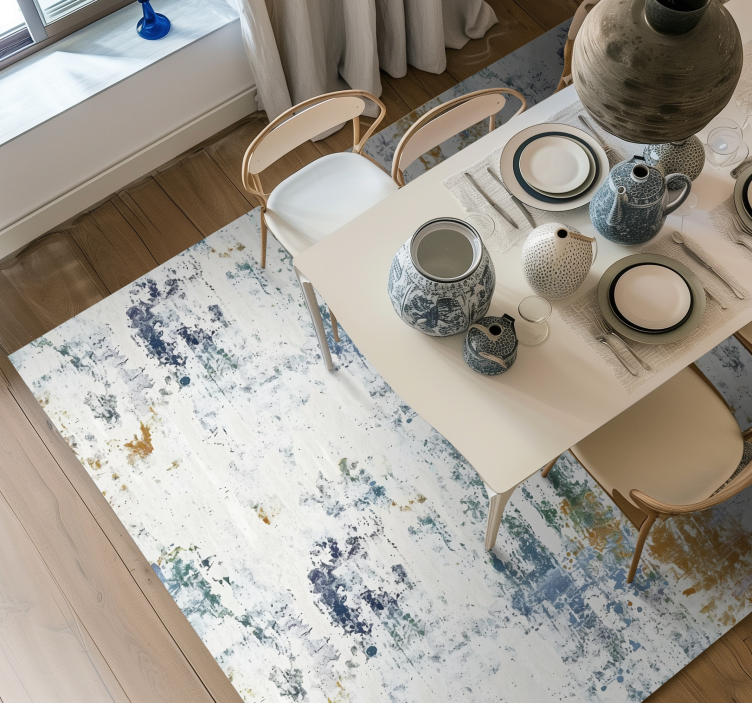 Abstract textured design dining room vinyl rug - TenStickers
