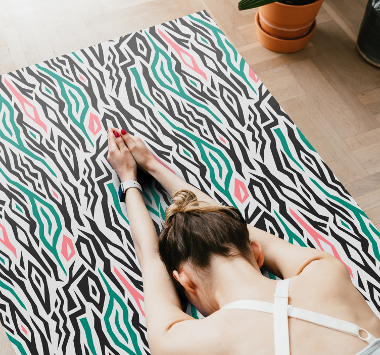 Abstract Zebra Lines stripes vinyl rug - TenStickers