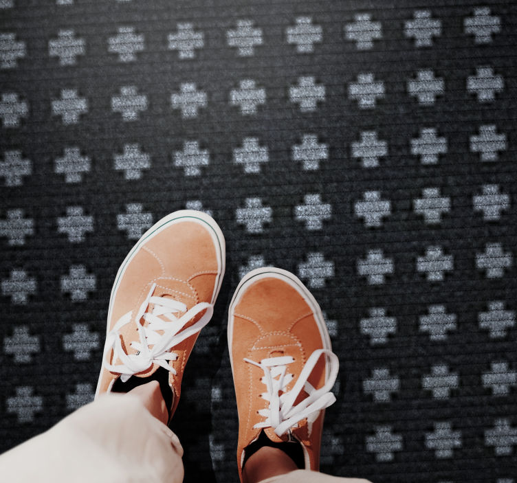 Adde black and white nordic vinyl rug - TenStickers