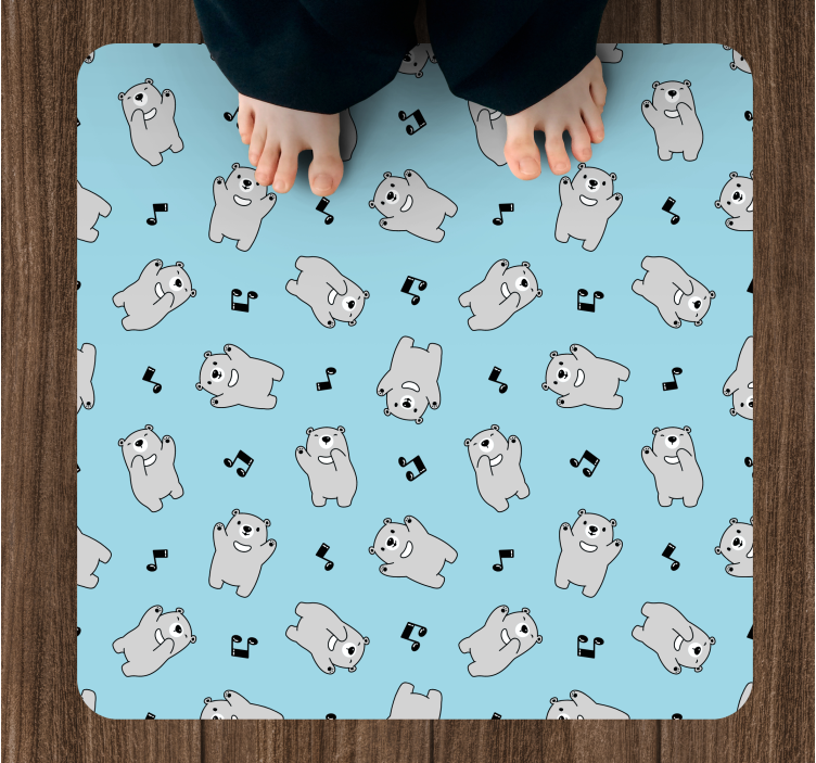 Adorable Bear Figures nursery vinyl rug - TenStickers