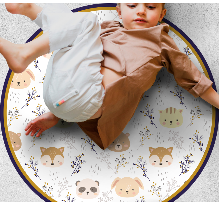 Adorable forest creatures kids vinyl rug - TenStickers