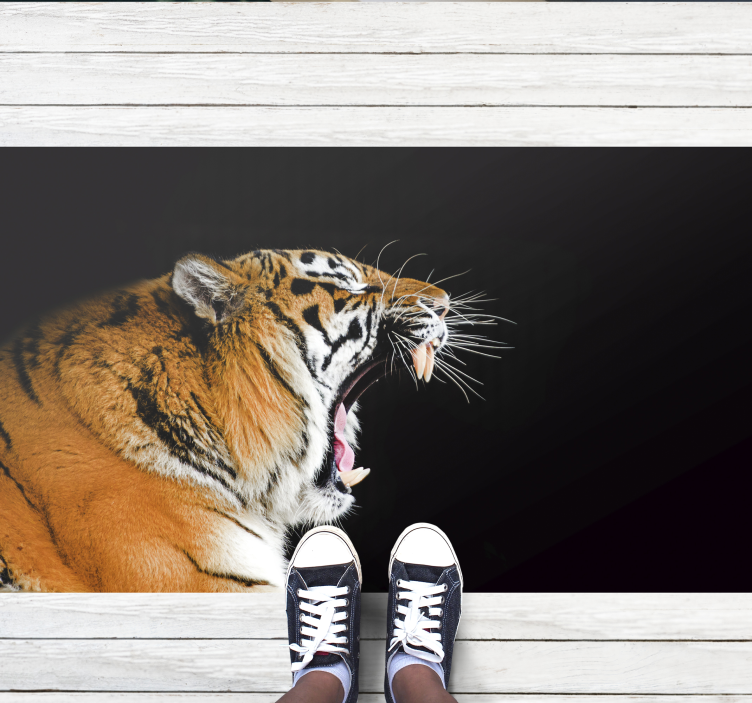 Animal angry tiger vinyl rug - TenStickers