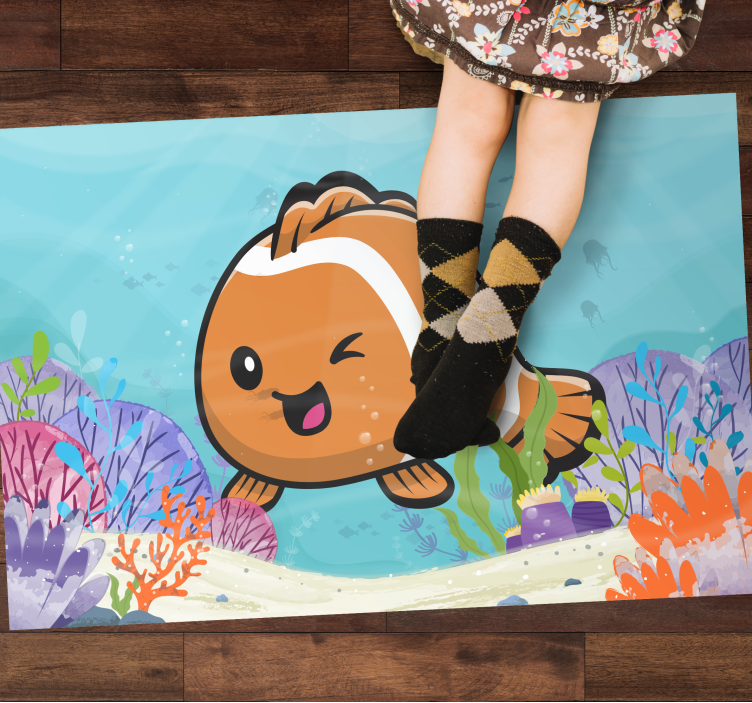 Animated Aquatic Adventure playroom vinyl rug - TenStickers