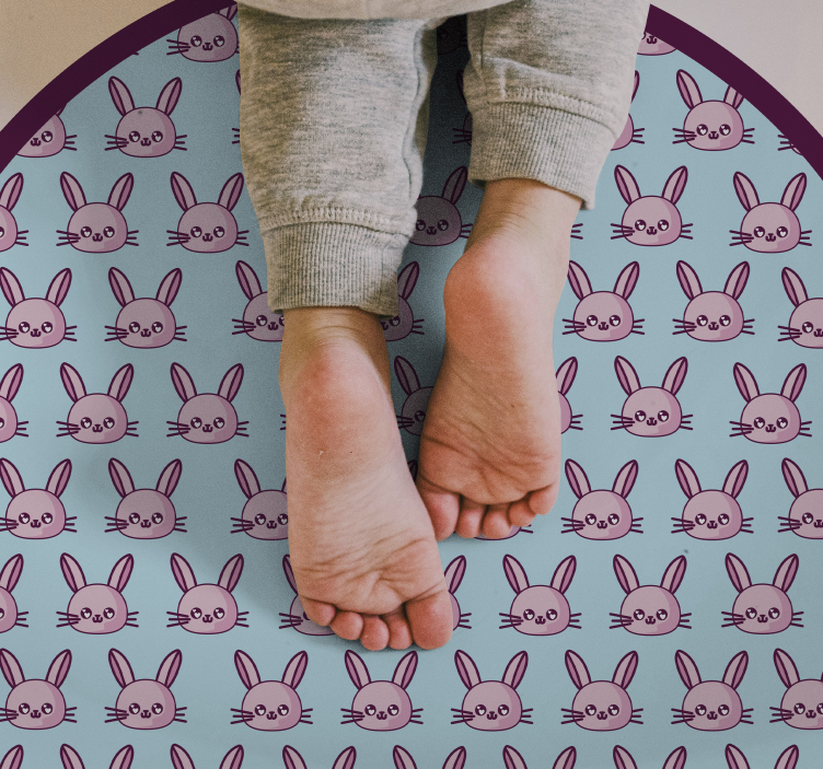 Anime Rabbit Pattern animal vinyl rug - TenStickers
