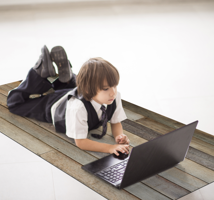 Antique wood striped vinyl carpet - TenStickers