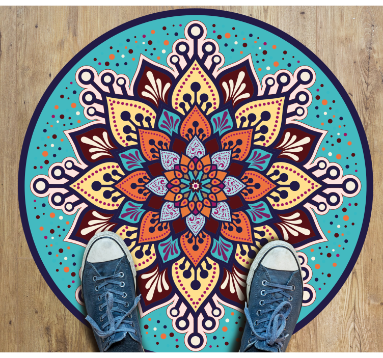 Arte colorido en círculo mandala vinyl rug - TenStickers