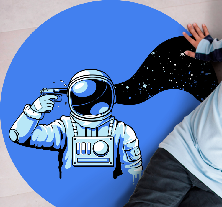 Astronaut Cosmic Scene teenager vinyl rug - TenStickers