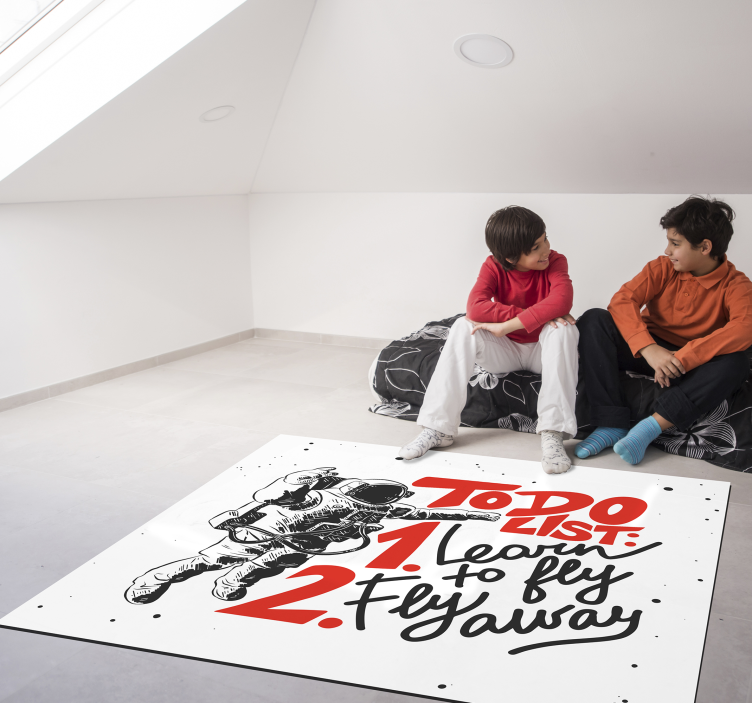 Astronaut To-Do List custom vinyl rug - TenStickers