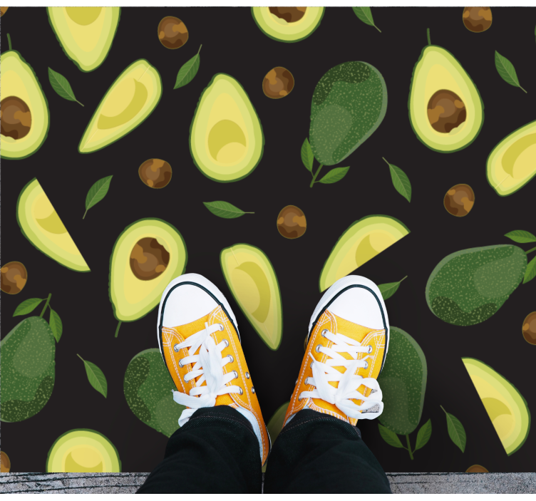 Avocado Motif kitchen vinyl rug - TenStickers