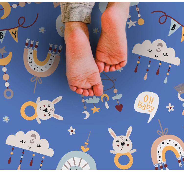 Baby Animal Patterns kids vinyl rug - TenStickers