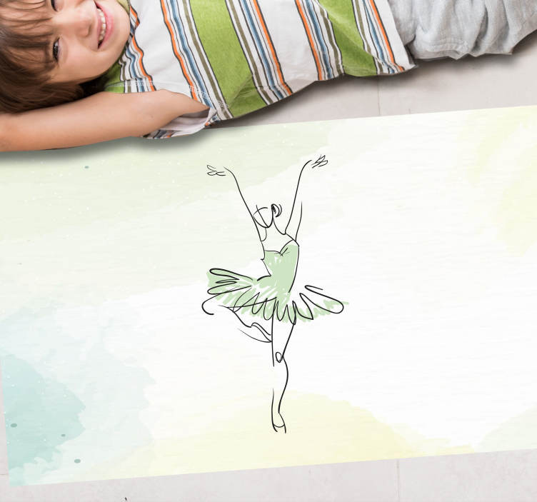 Ballet Dancer Outline vinyl rug - TenStickers