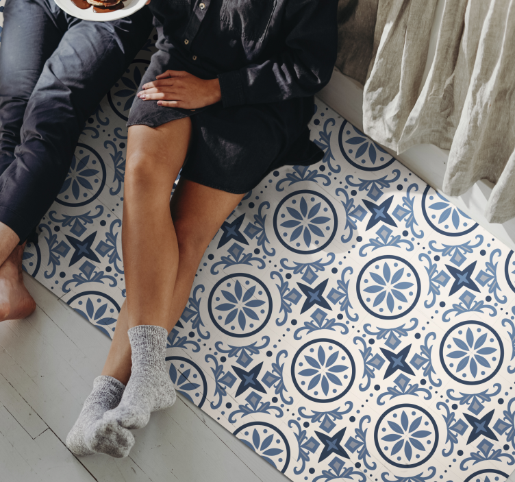 Barcelona Navy Vinyl tile carpet - TenStickers