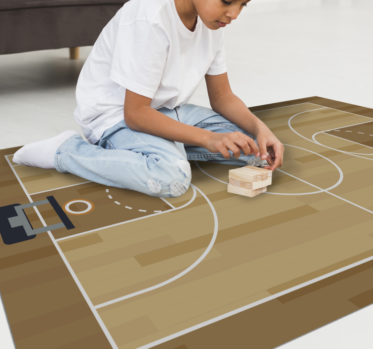Basketball Court Design gaming vinyl rug - TenStickers