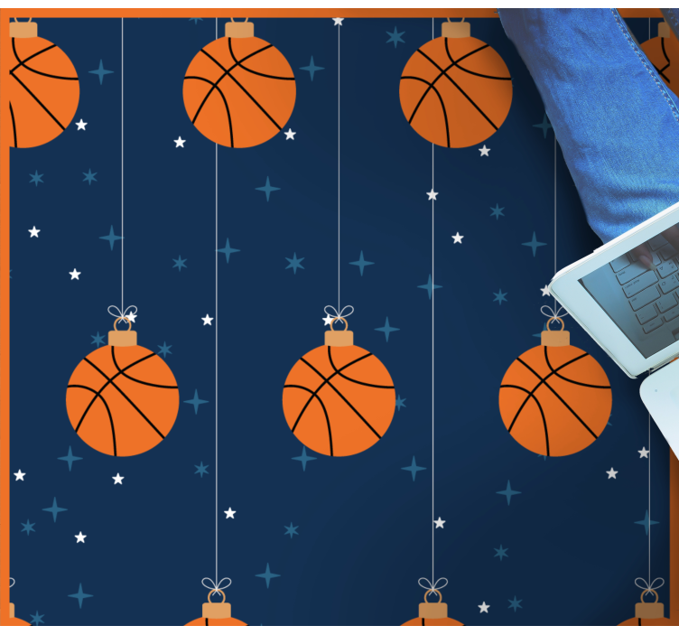 Basketball Ornament Pattern vinyl rug - TenStickers