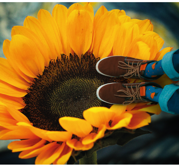 Big sunflowers floral vinyl rug - TenStickers