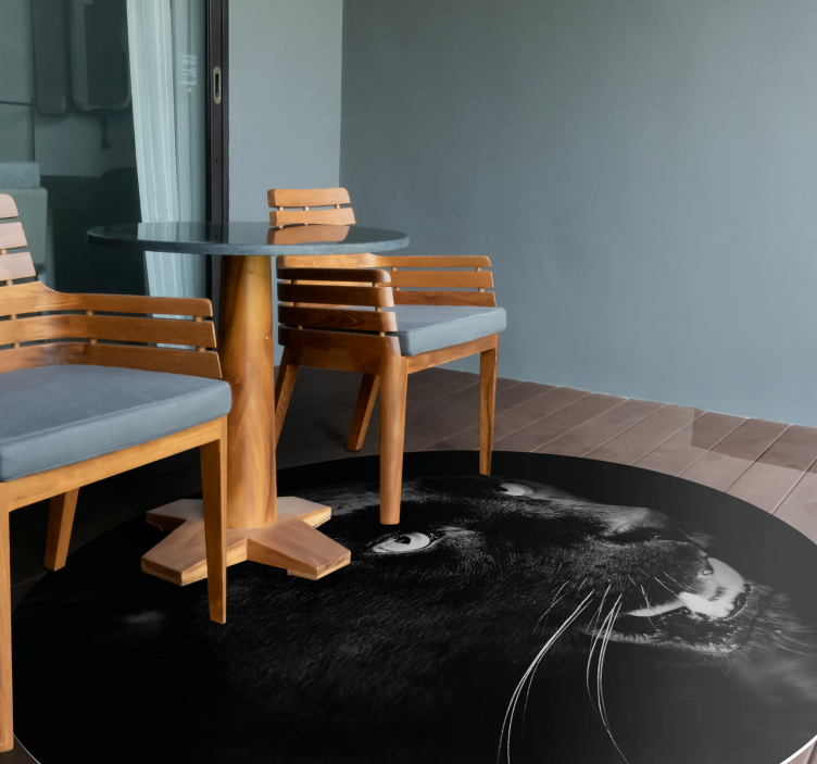 Black panther portrait animal mat - TenStickers