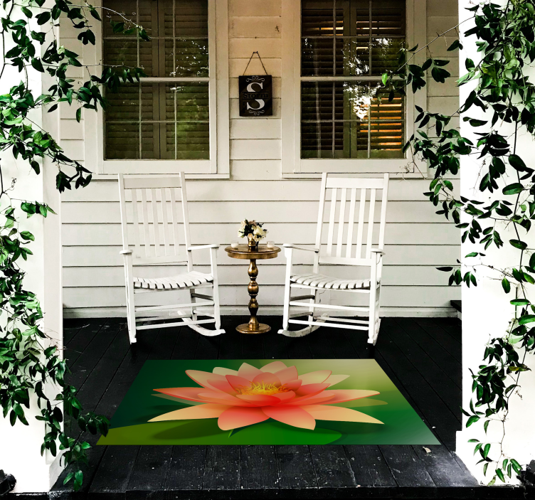 Blooming Lotus flower vinyl rug - TenStickers