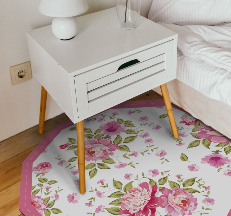 Blooming roses pattern bedroom rug - TenStickers