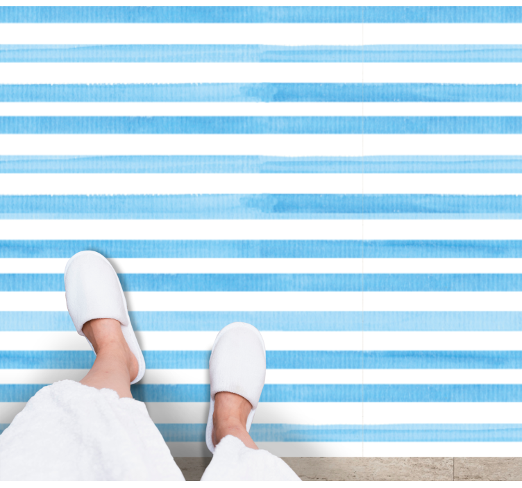 Blue and white pattern kitchen floor tiles - TenStickers