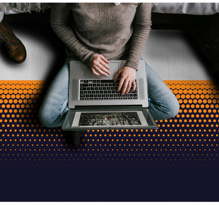 Blue and yellow color gradient modern rug - TenStickers